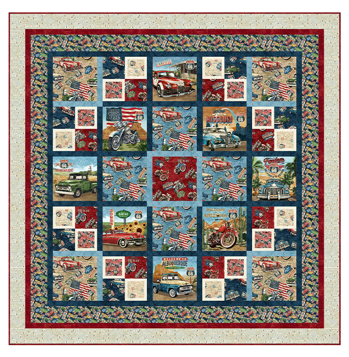 Northcott Fabrics Route 66 Centennial Pattern PTN3691