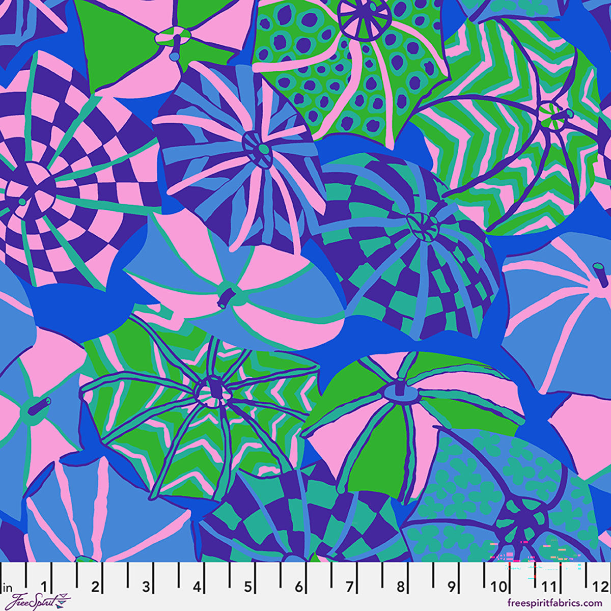Fabric FreeSpirit Cool English Summer Kaffe Fassett Collective August 2026 by the Quarter Yard PWBM104.COOL
