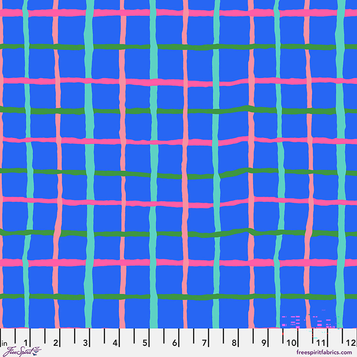 Fabric FreeSpirit Blue Grid Kaffe Fassett Collective August 2026 by the Quarter Yard PWBM105.BLUE
