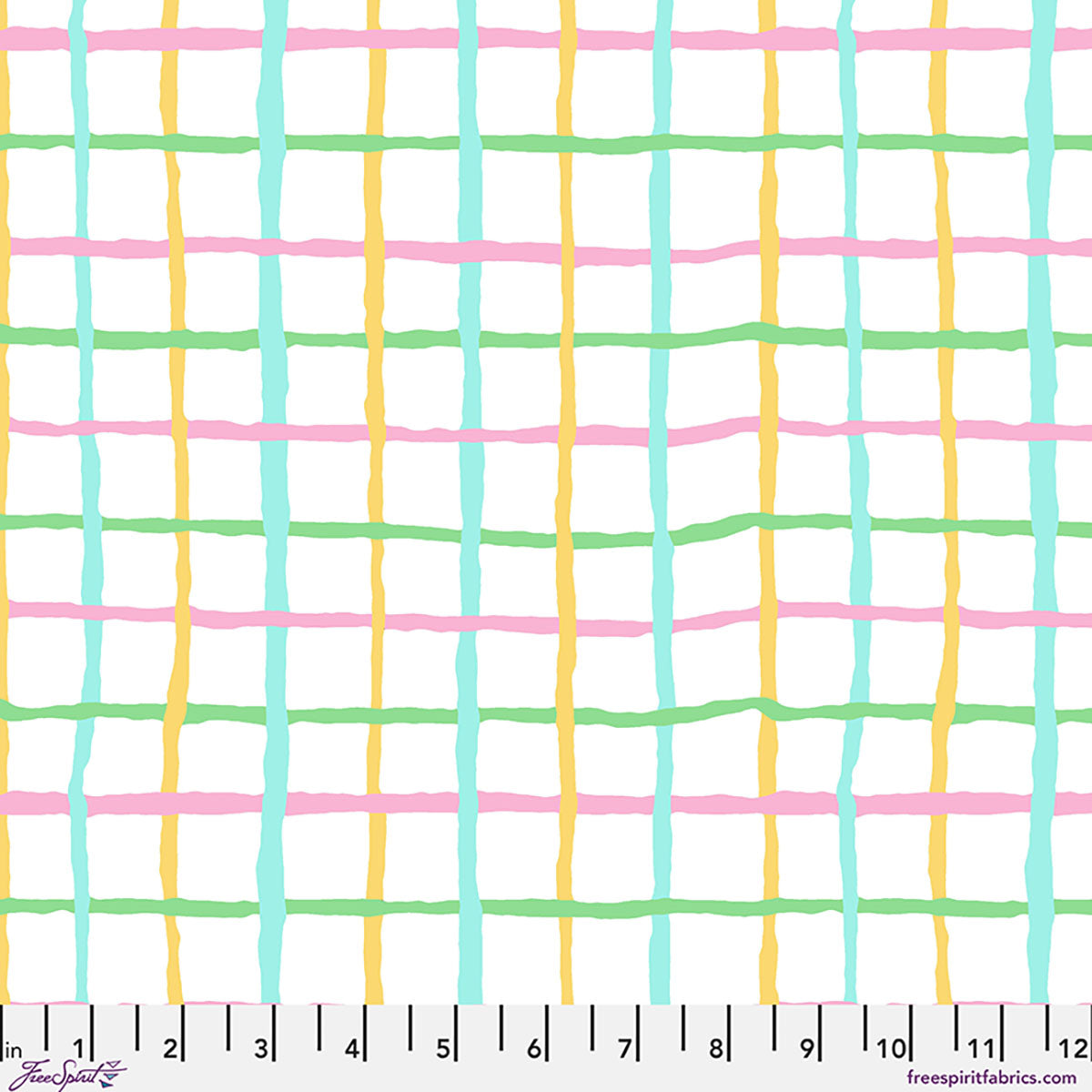 Fabric FreeSpirit Pastel Grid Kaffe Fassett Collective August 2026 by the Quarter Yard PWBM105.PASTEL