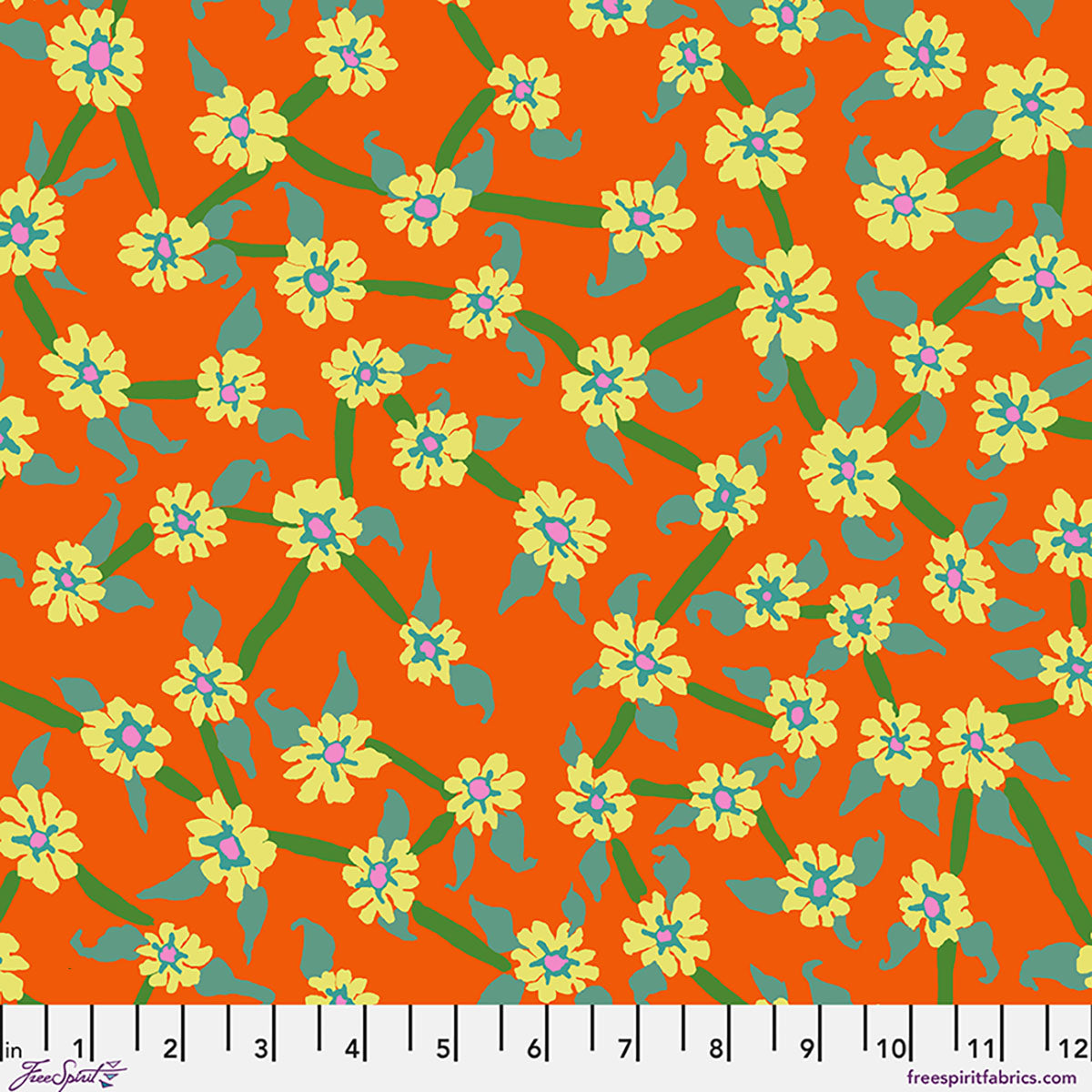 Fabric FreeSpirit Orange Mayflower Kaffe Fassett Collective August 2026 by the Quarter Yard PWBM106.ORANGE