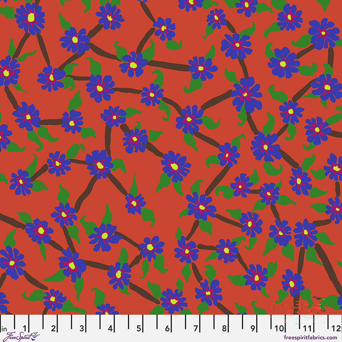 Fabric FreeSpirit Red Mayflower Kaffe Fassett Collective August 2026 by the Quarter Yard PWBM106.RED