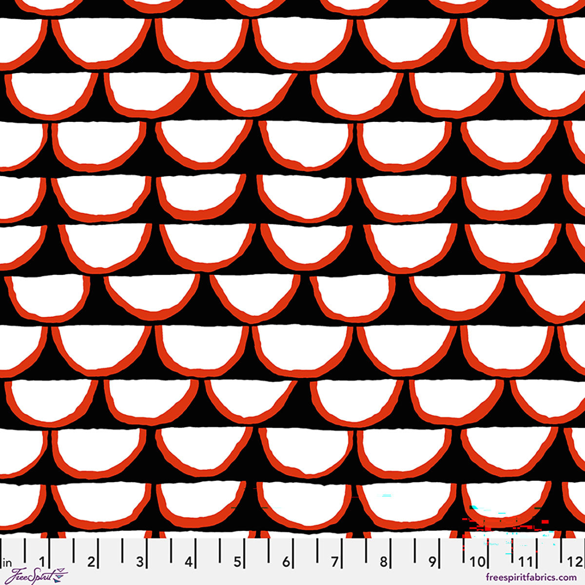 Fabric FreeSpirit Black Segments Kaffe Fassett Collective August 2026 by the Quarter Yard PWBM107.BLACK