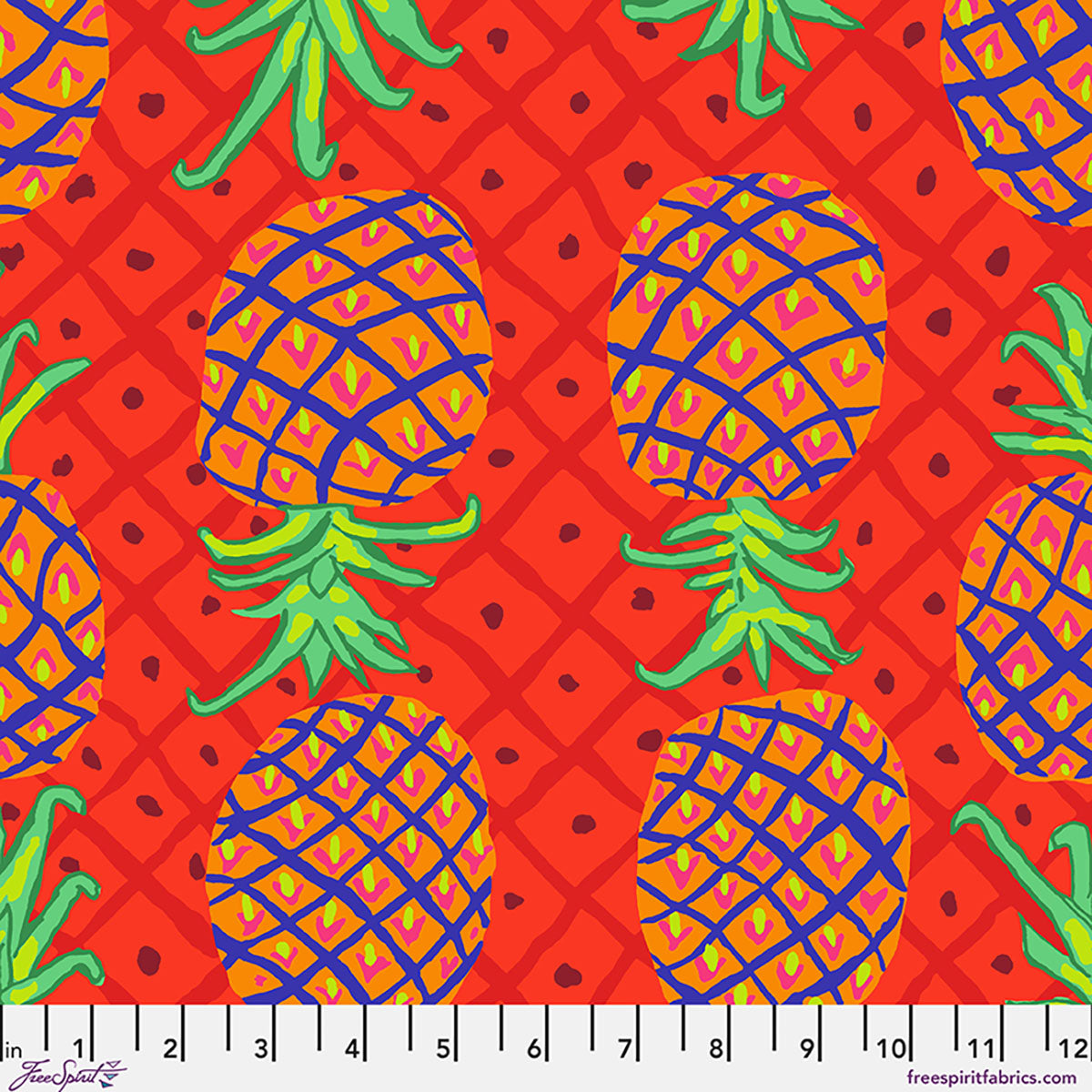 Fabric FreeSpirit Red Upside Down Kaffe Fassett Collective August 2026 by the Quarter Yard PWBM108.RED