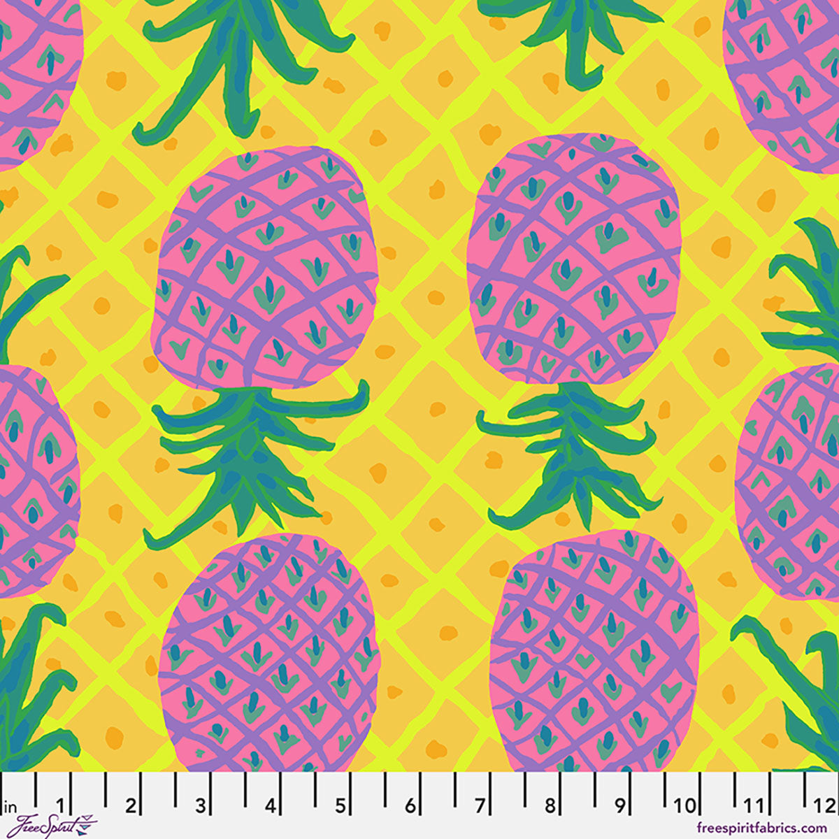 Fabric FreeSpirit Yellow Upside Down Kaffe Fassett Collective August 2026 by the Quarter Yard PWBM108.YELLOW