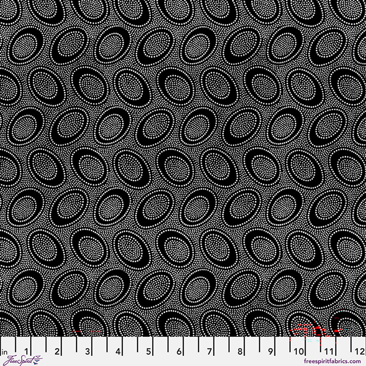 Fabric FreeSpirit Black Aboriginal Dot Kaffe Fassett Collective August 2026 by the Quarter Yard PWGP071.BLACK