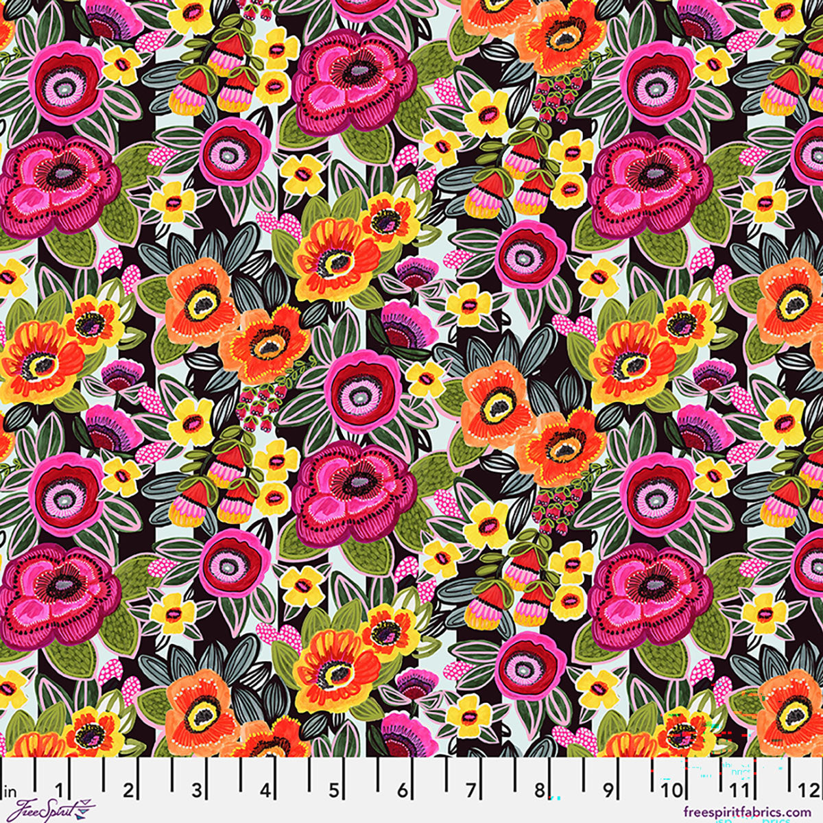 Fabric FreeSpirit Tuttifrutti Bloomscape Springtime Splendour by the Quarter Yard PWKI021.TUTTIFRUTTI