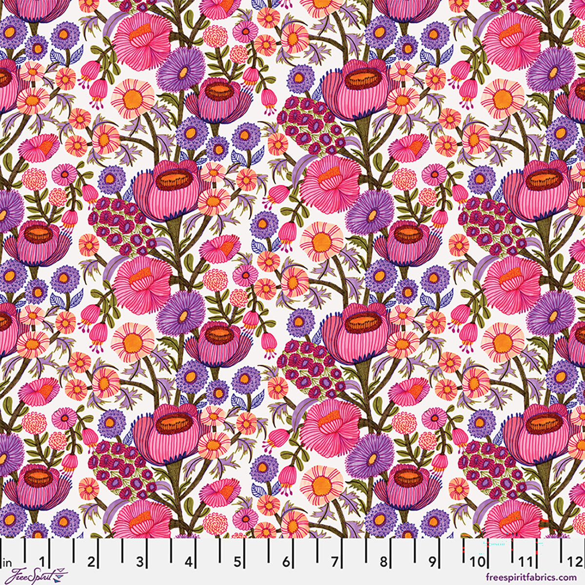 Fabric FreeSpirit Sorbet Hyacinth Garden Springtime Splendour by the Quarter Yard PWKI024.SORBET