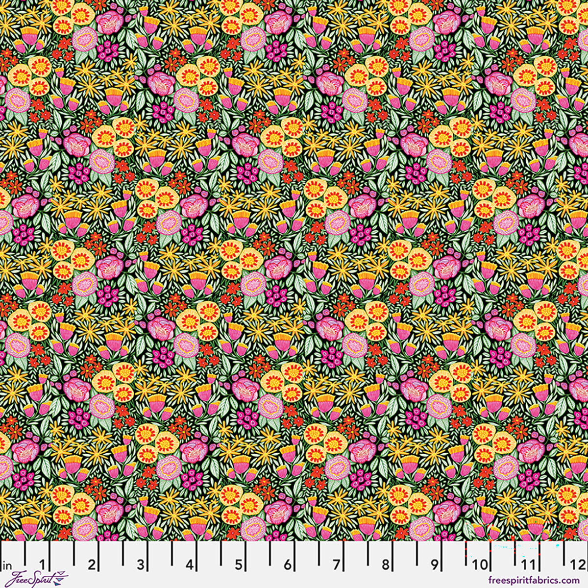 Fabric FreeSpirit Tuttifrutti Flourishing Flowers Springtime Splendour by the Quarter Yard PWKI025.TUTTIFRUTTI