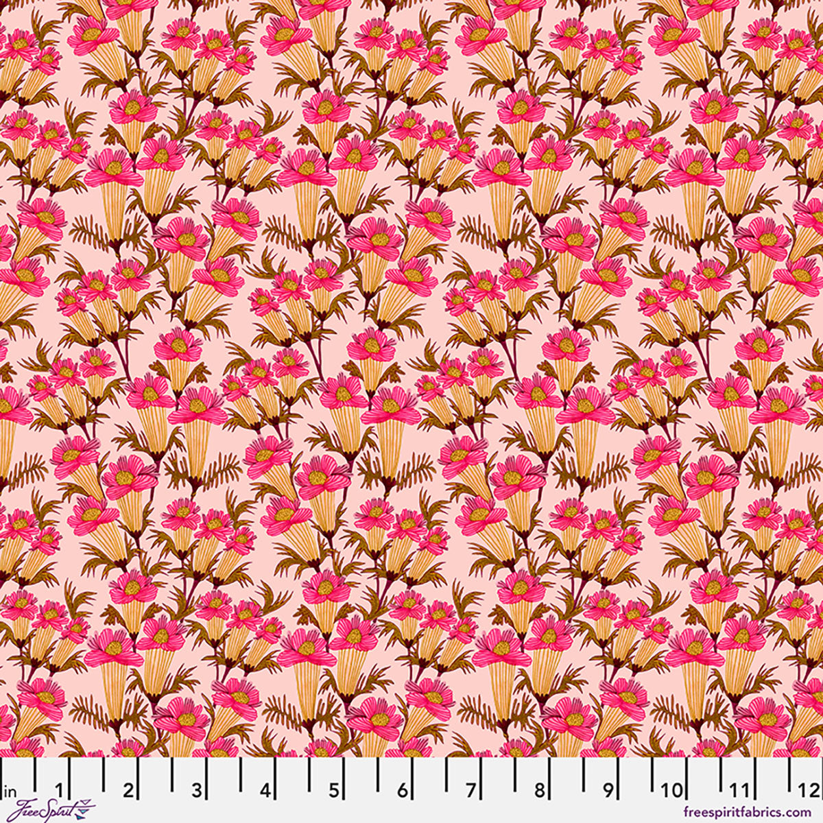 Fabric FreeSpirit Blush Vintage Blossoms Springtime Splendour by the Quarter Yard PWKI029.BLUSH
