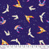 Fabric FreeSpirit Violet Midnight Owls Love Under the Stars by the Quarter Yard PWKT053.XVIOLET