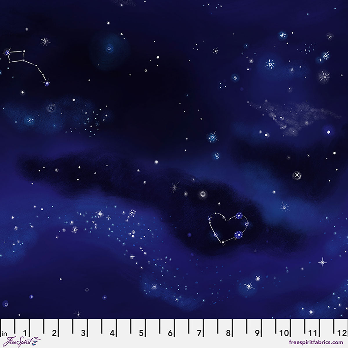 Fabric FreeSpirit Night Midnight Sky Love Under the Stars by the Quarter Yard PWKT054.XNIGHT