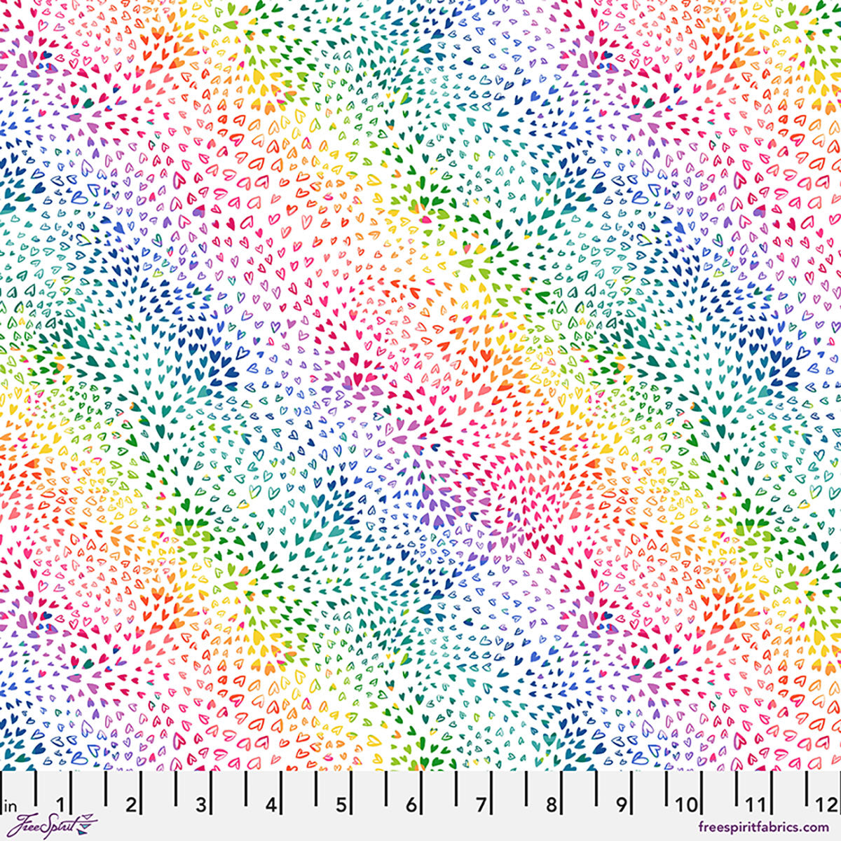 Fabric FreeSpirit White Little Hearts Love Under the Stars by the Quarter Yard PWKT055.XWHITE