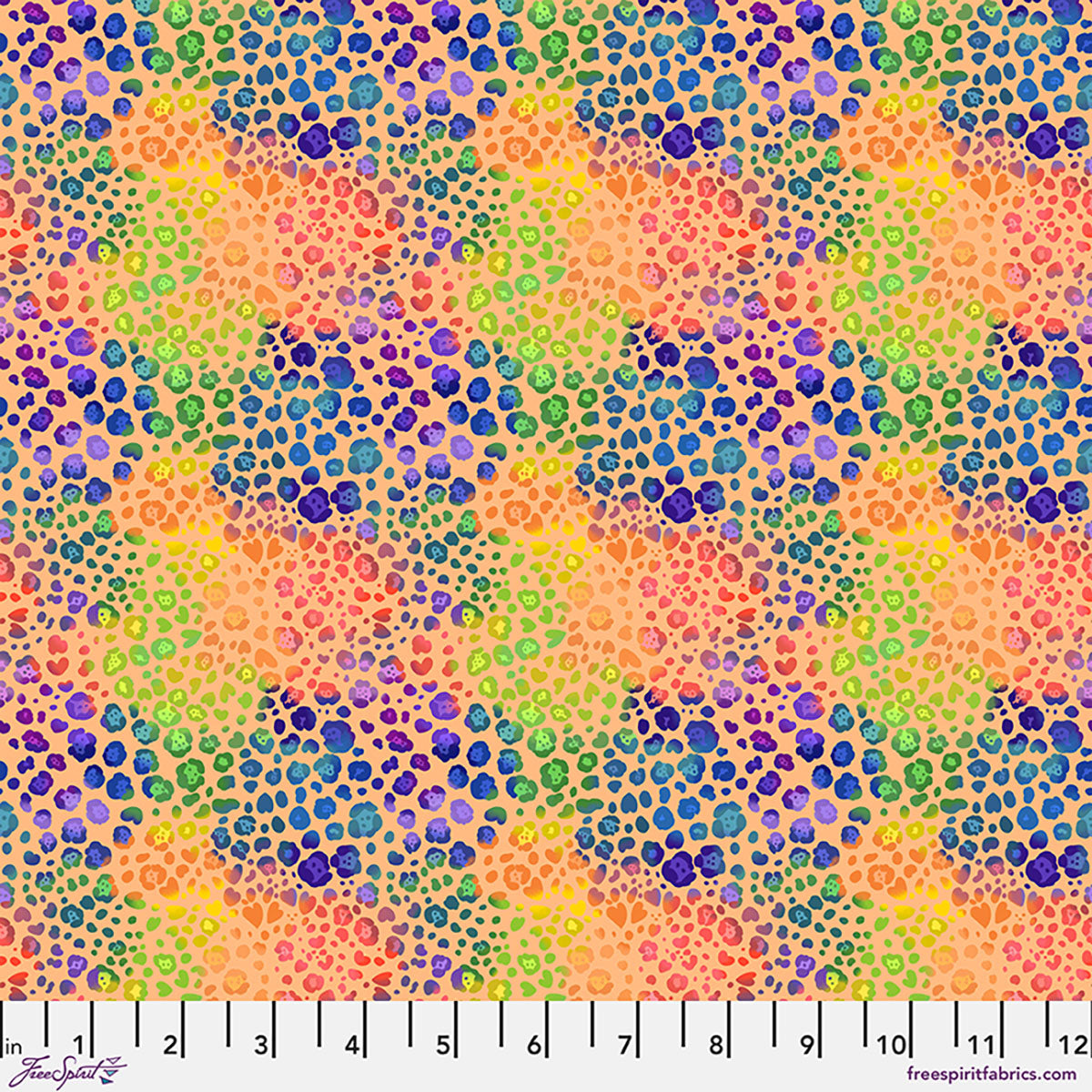 Fabric FreeSpirit Multi Jaguar Spots Love Under the Stars by the Quarter Yard PWKT059.XMULTI