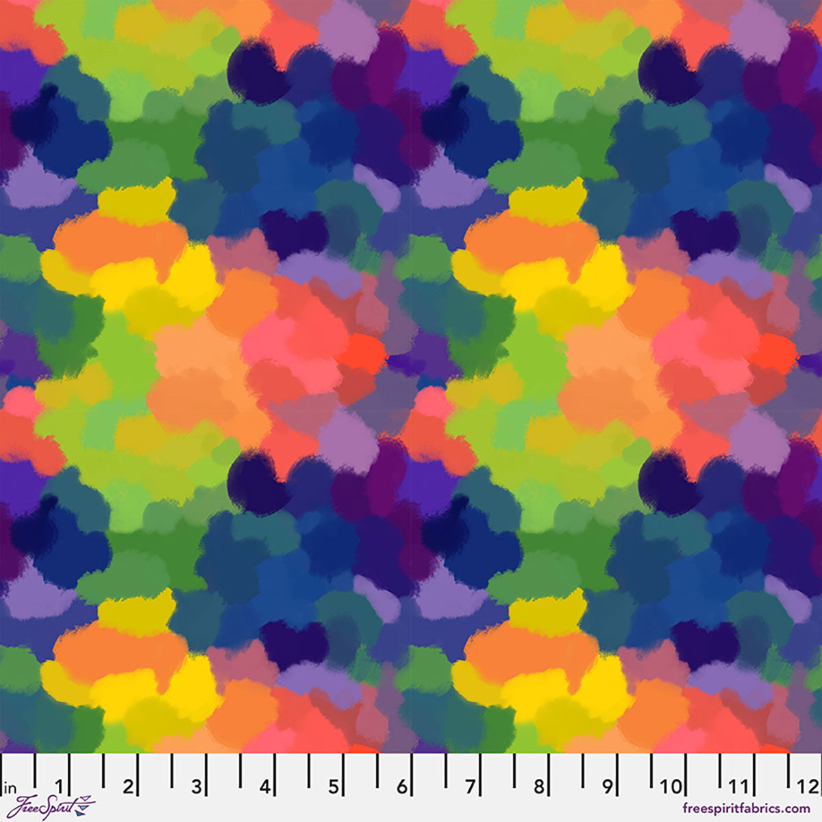 Fabric FreeSpirit Multi Color Puddles Love Under the Stars by the Quarter Yard PWKT061.XMULTI