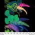 Fabric FreeSpirit Black Fern Curl Border Love Under the Stars by the Quarter Yard PWKT062.XBLACK