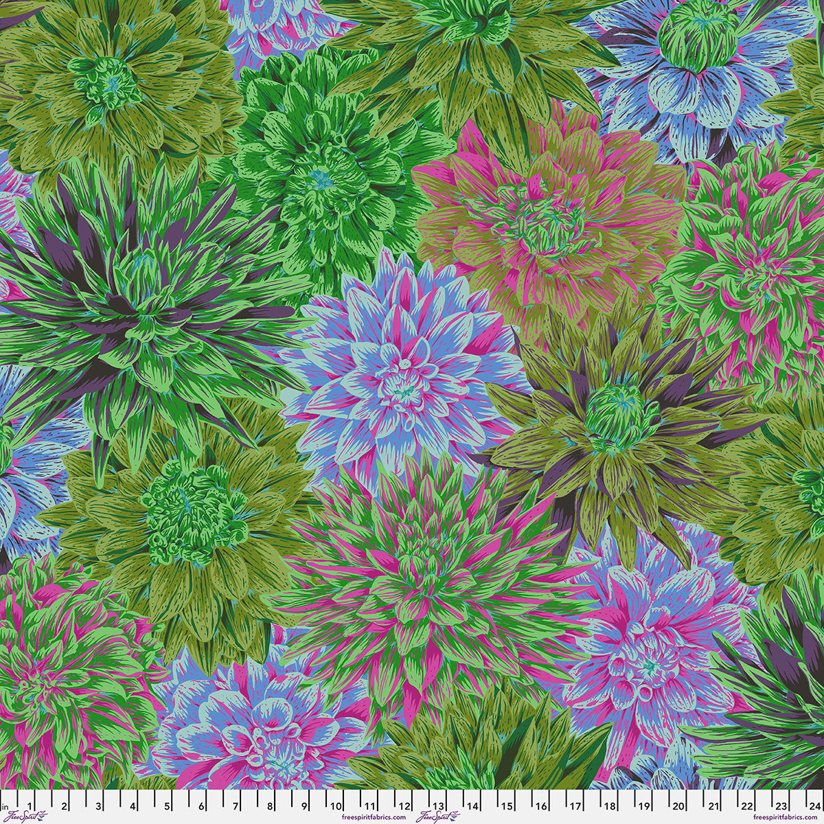 Fabric FreeSpirit Green Bursting Stripes Kaffe Fassett Collective August 2026 by the Quarter Yard PWPJ137.GREEN
