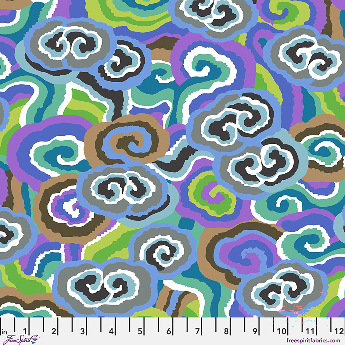 Fabric FreeSpirit Contrast Cloud Scrolls Kaffe Fassett Collective August 2026 by the Quarter Yard PWPJ138.CONTRAST