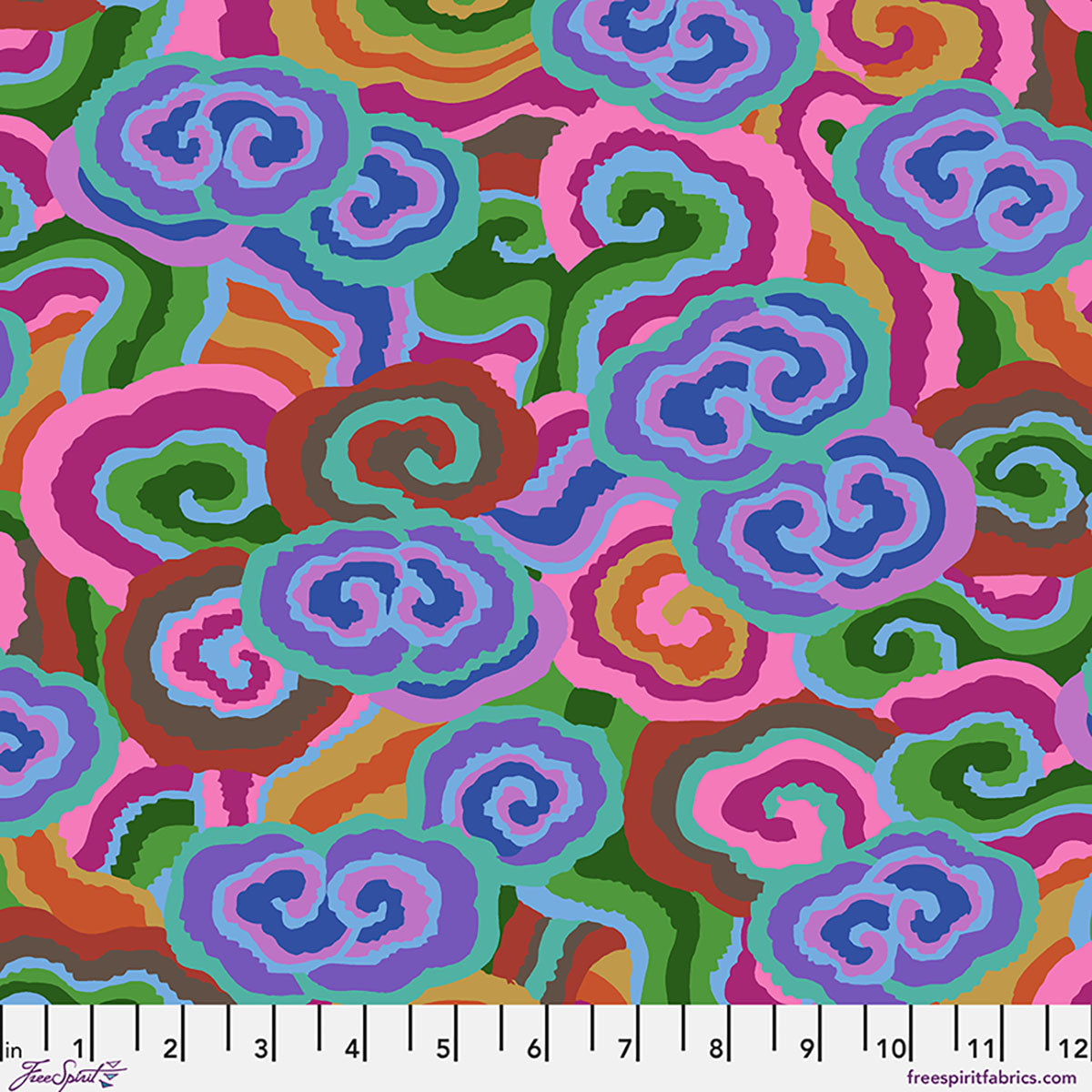 Fabric FreeSpirit Deep Cloud Scrolls Kaffe Fassett Collective August 2026 by the Quarter Yard PWPJ138.DEEP