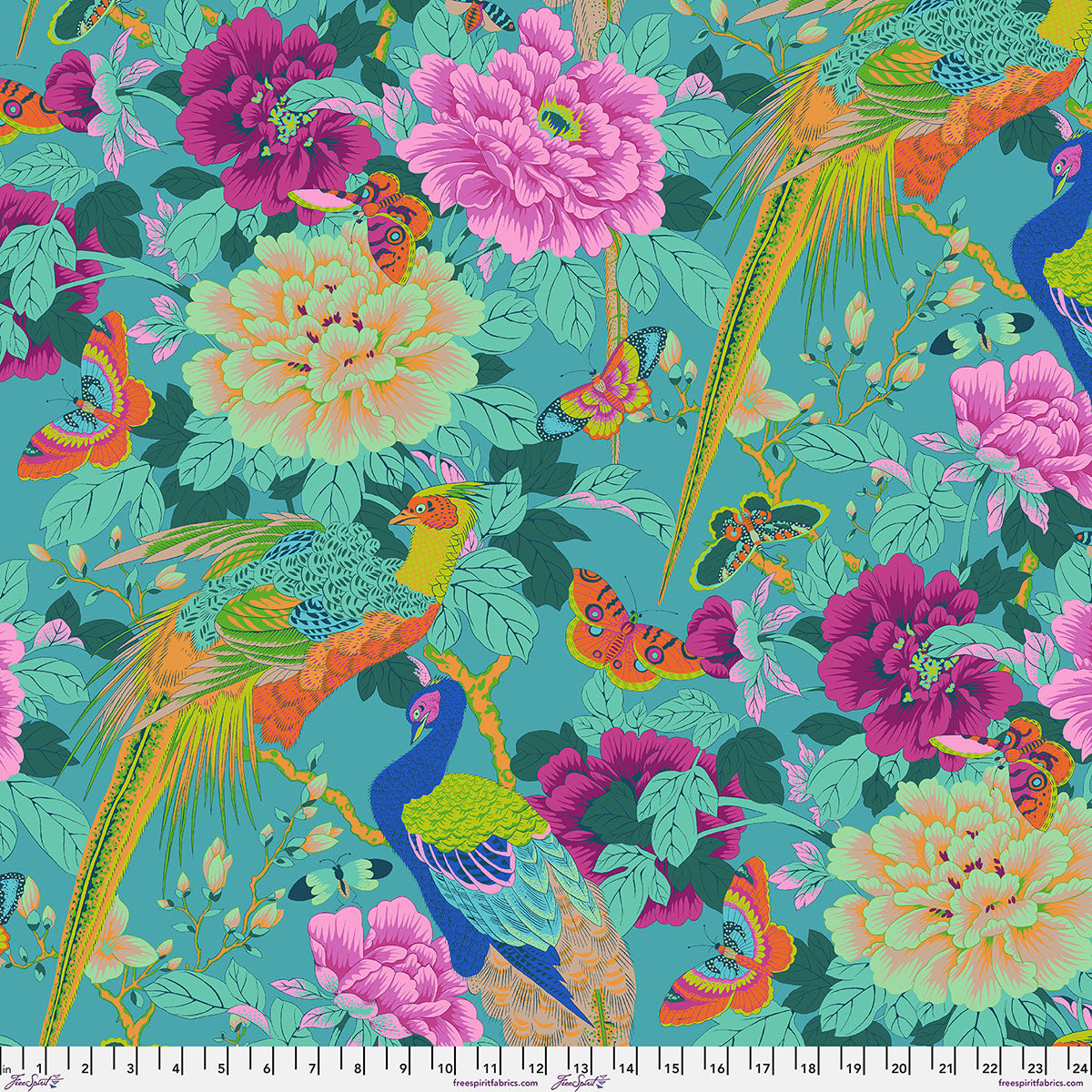 Fabric FreeSpirit Blue Birds and Bees Kaffe Fassett Collective August 2026 by the Quarter Yard PWPJ142.BLUE