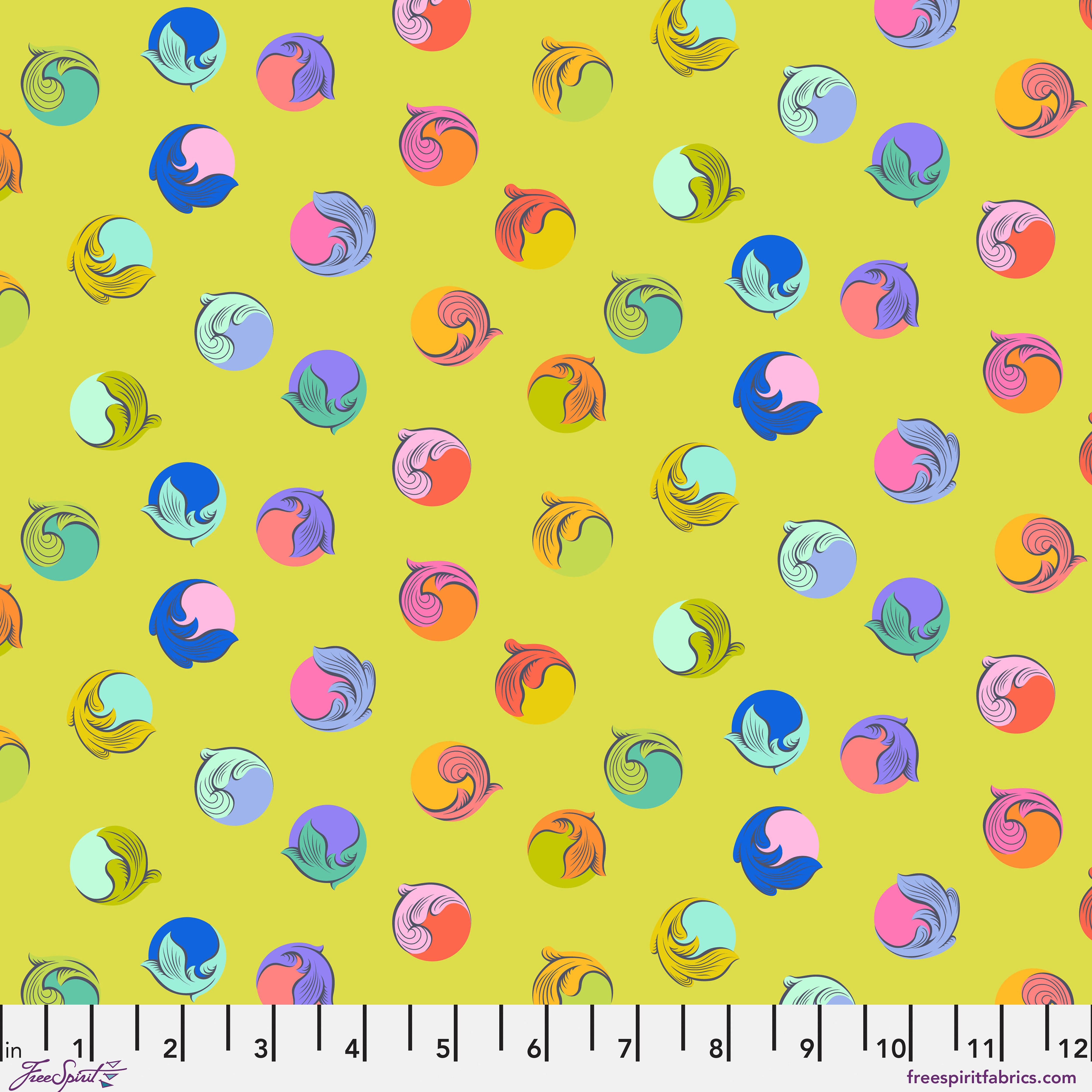 Fabric FreeSpirit Tula Pink Apple Gumdrop Legendary by the Quarter Yard PWTP286.APPLE