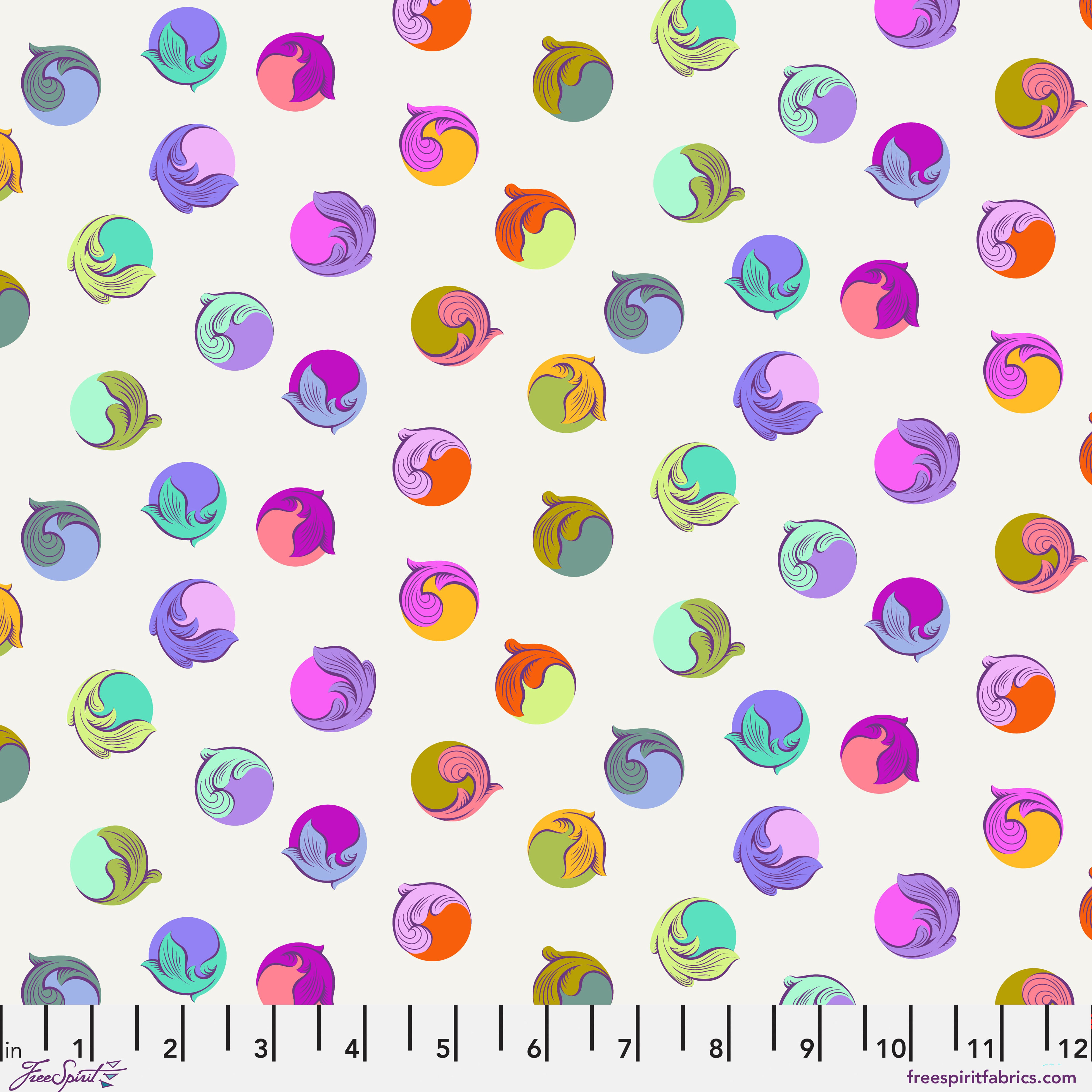 Fabric FreeSpirit Tula Pink Pearl Gumdrop Legendary by the Quarter Yard PWTP286.PEARL