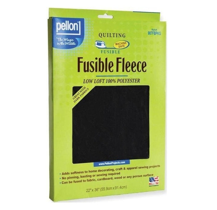 Pellon Low Loft Fusible Fleece 22x36" Black 987FB-PKG