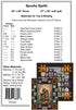 Quilt pattern with materials list and fabric swatch for 'Spooky Spells' quilt.