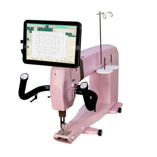 Handi Quilter Amara 20" Totally Eighties Limited Edition Pink Longarm Quilting Machine with Pro-Stitcher Premium and Free Laurastar Lift Steam Iron