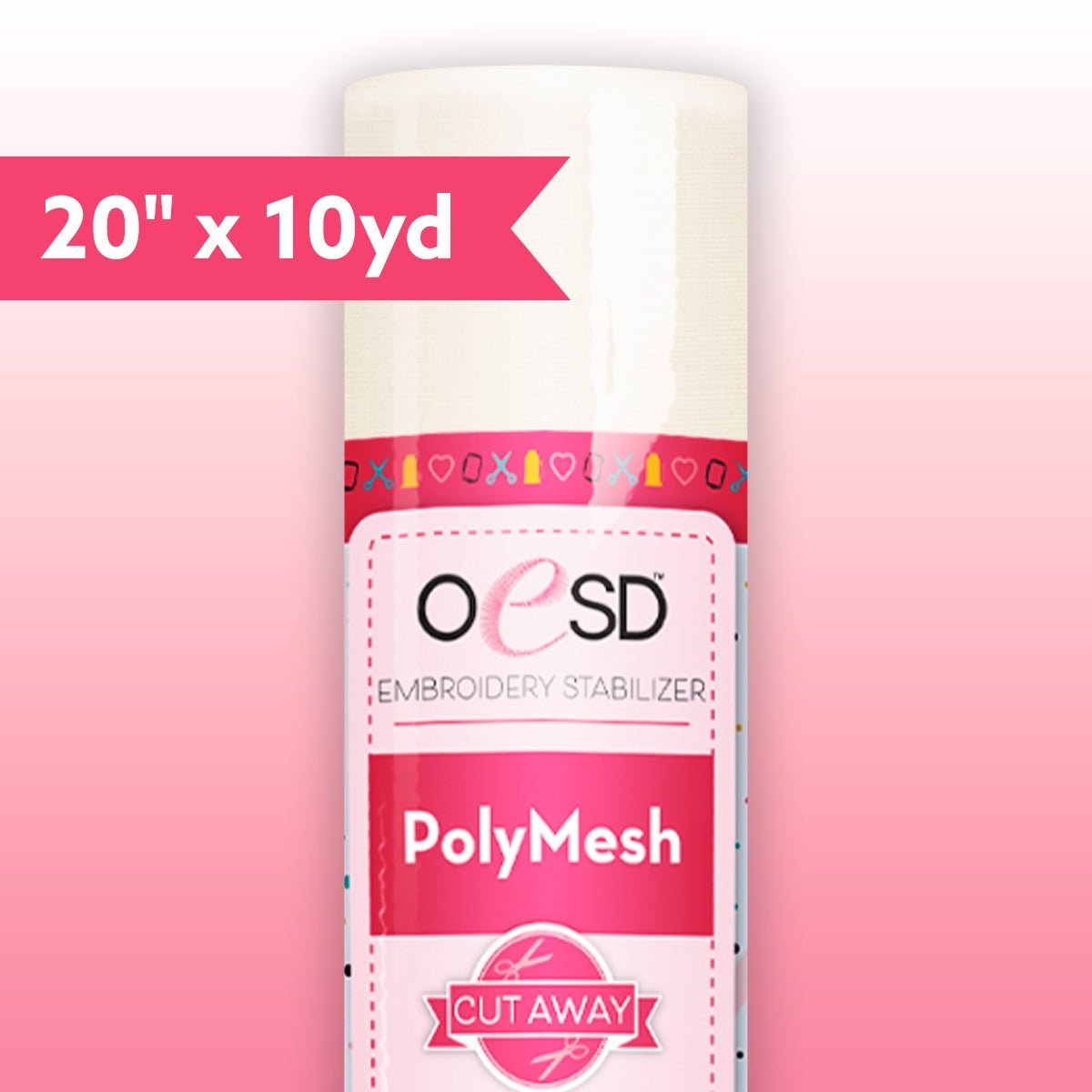 OESD PolyMesh Cut Away Embroidery Stabilizer White 20"x10yd Roll HBC15-20