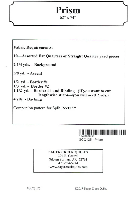 Studio 180 Design Prism Quilting Pattern DTPS05 for Sale at World Weidner