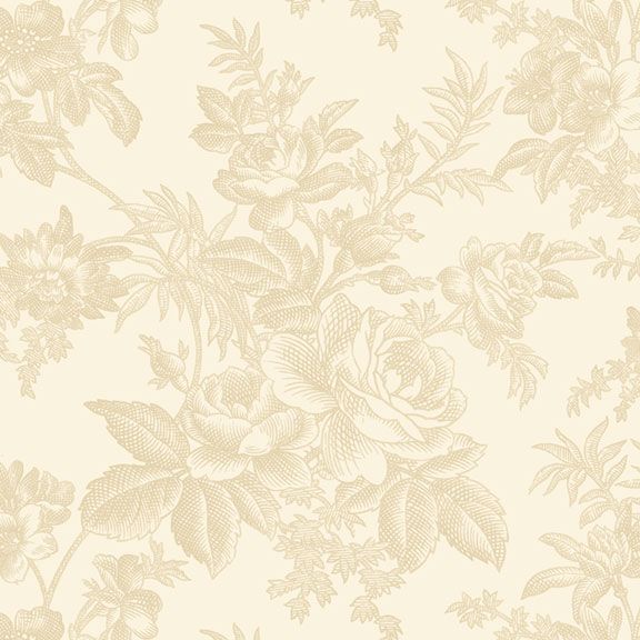 Fabric Marcus Cream Rose Toile Modern Classics 108" Wide Back by the Quarter Yard QB022121D-CREAM
