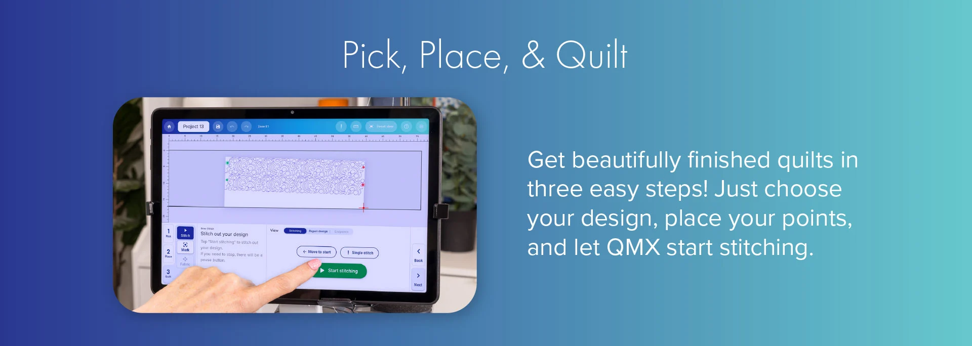Grace Company QuiltMotion X Automated Quilting System for Grace Longarms