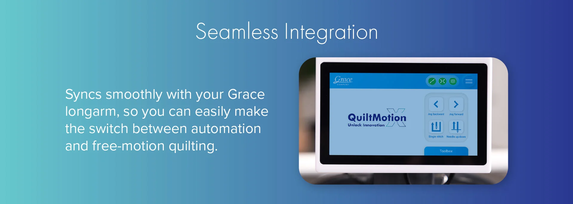 Grace Company QuiltMotion X Automated Quilting System for Grace Longarms