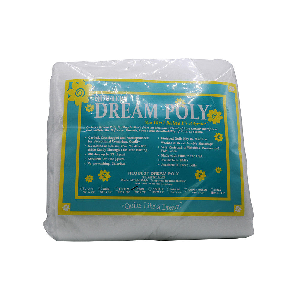 Quilter's Dream Batting White Request Dream Poly Thin Loft Batting Twin P3TN