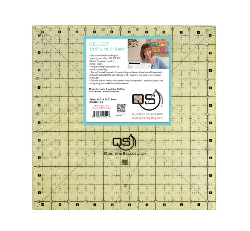 Quilters Select 10.5x10.5" Non-Slip Ruler QSEQS-RUL105