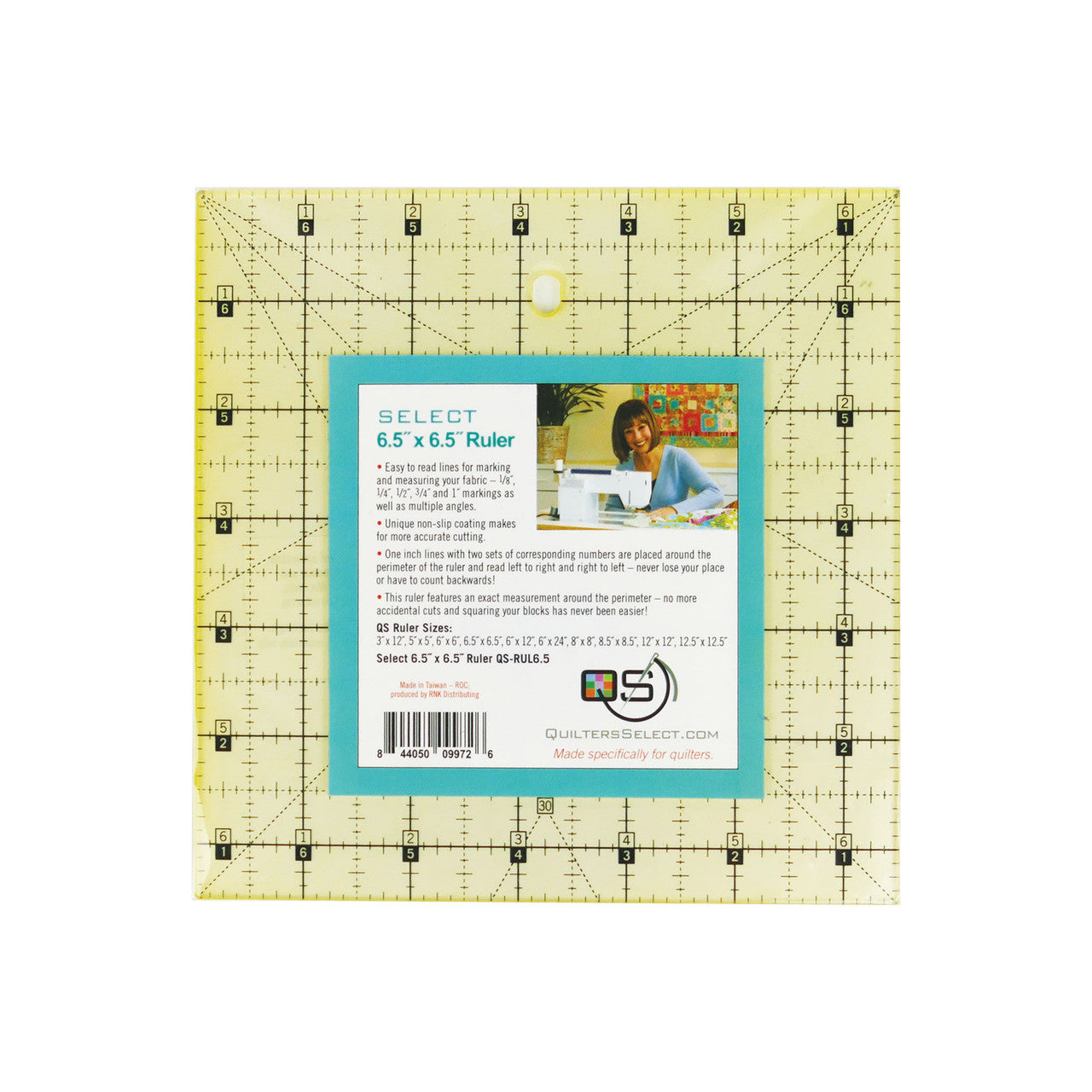 Quilters Select 6.5x6.5" Non-Slip Ruler  QSEQS-RUL65N
