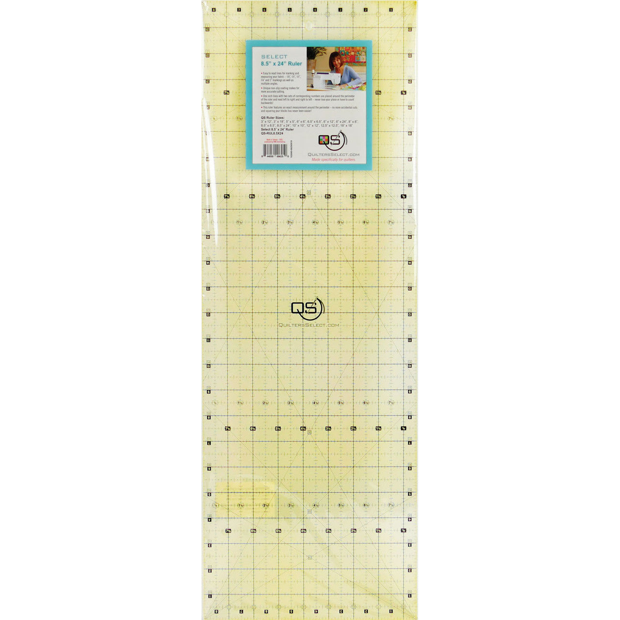 Quilters Select 8.5x24" Non-Slip Ruler QSEQS-RUL85X24
