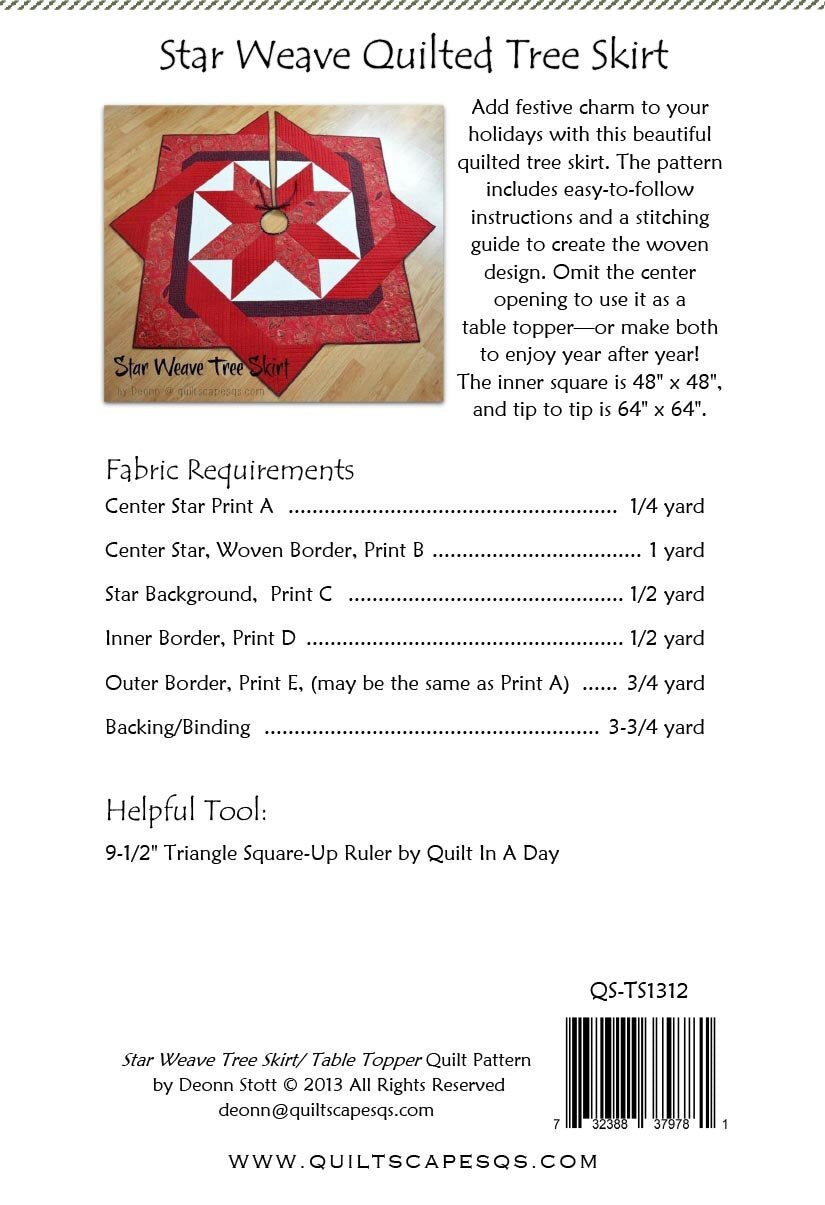 Quiltscapes Star Weave Tree Skirt Pattern P278-STARWEAVE