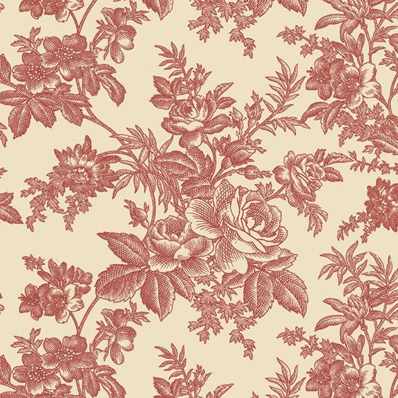 Fabric Marcus Red Toile Modern Classics by the Quarter Yard R022115D-RED