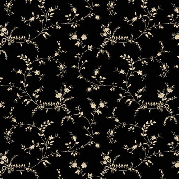 Fabric Marcus Black Wispy Modern Classics by the Quarter Yard R022116D-BLACK
