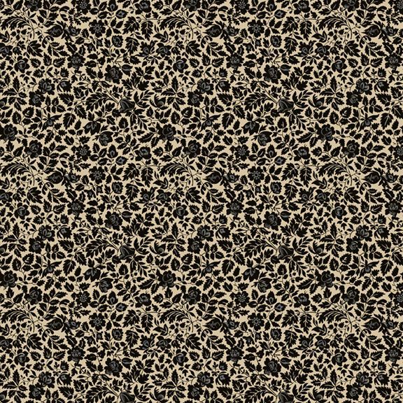 Fabric Marcus Black Flower Field Modern Classics by the Quarter Yard R022117D-BLACK