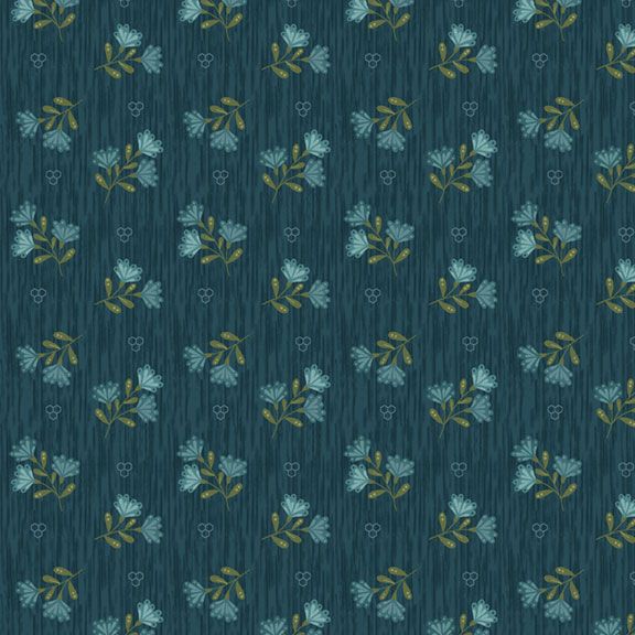 Fabric Marcus Teal Tossed Floral Honeycomb Hollow by the Quarter Yard R792125D-TEAL