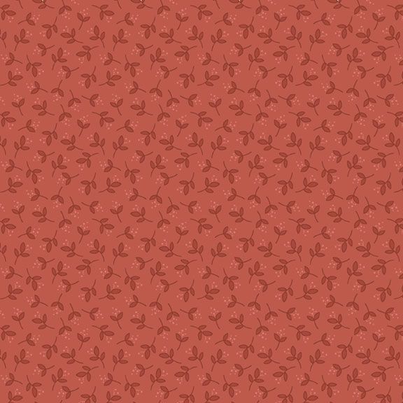 Fabric Marcus Red Leaves Honeycomb Hollow by the Quarter Yard R792127D-RED