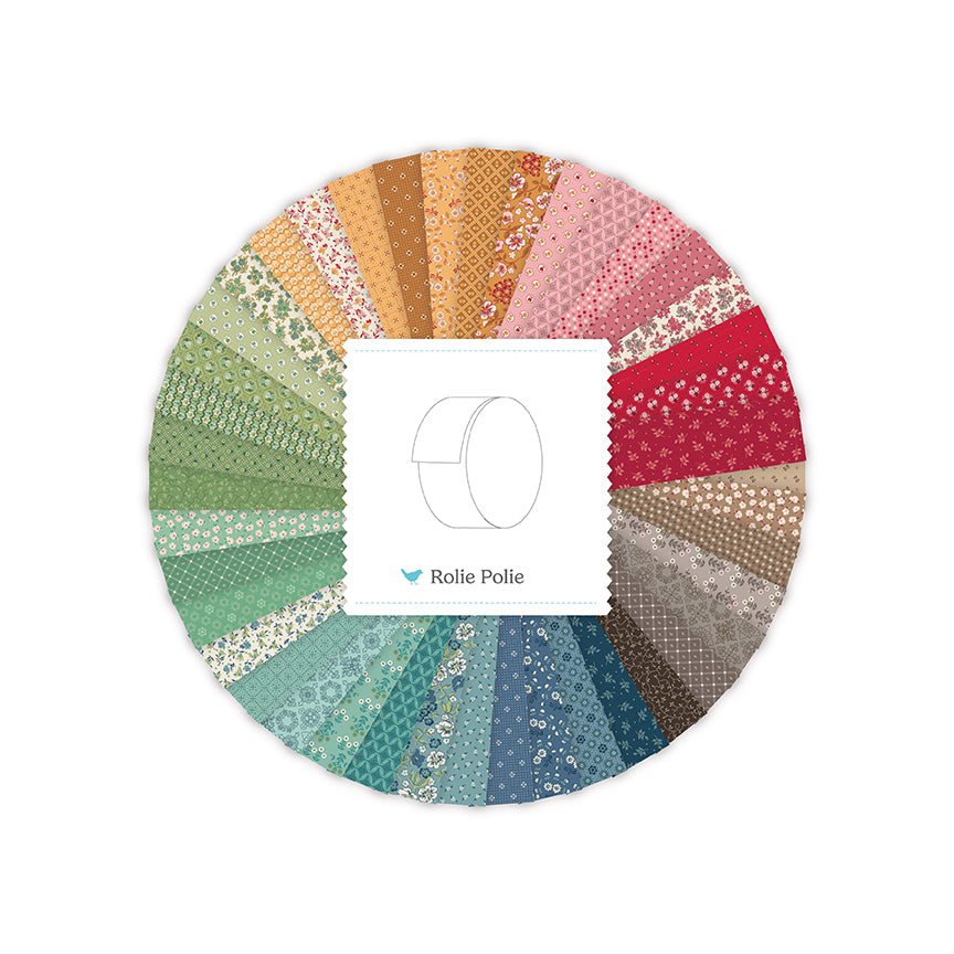 Fabric Riley Blake Precuts Family Reunion 2.5" Rolie Polie RP-18390-40