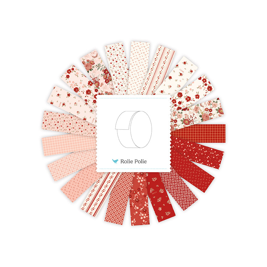 Fabric Riley Blake Precuts To My Love 40pc 2.5" Rolie Polie Strip Roll RP-18580-40