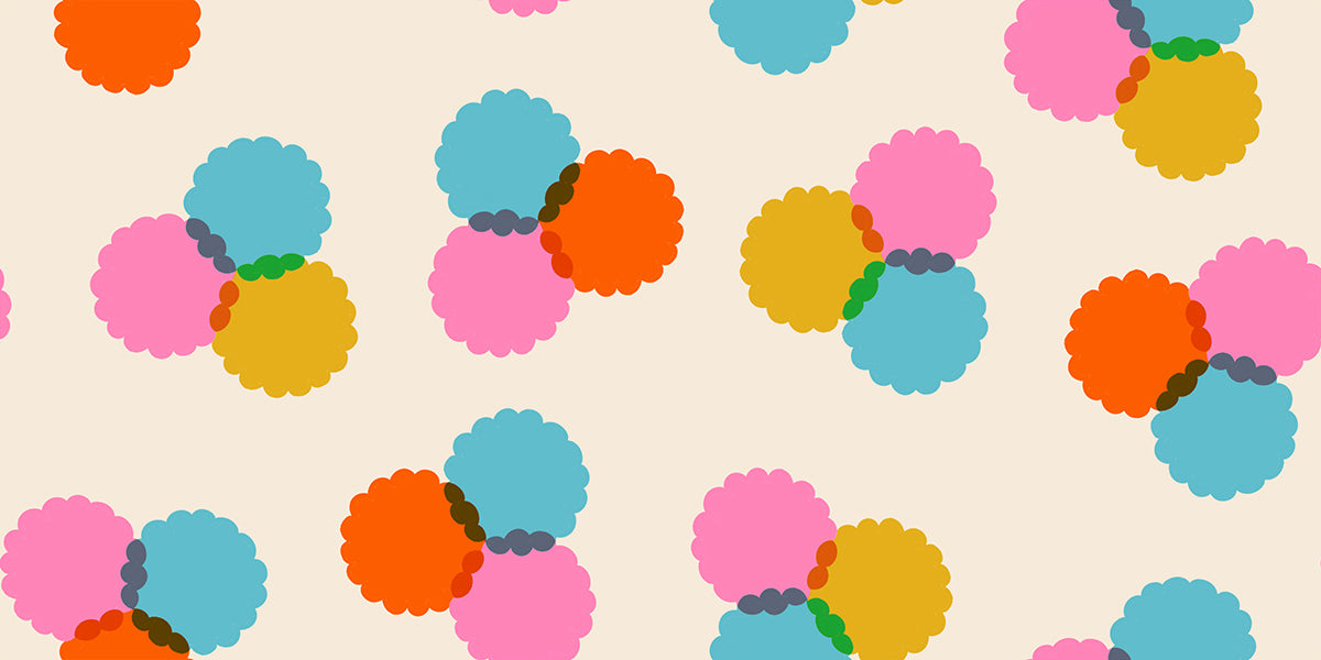 Fabric Ruby Star Society Natural Puffs Sparkle Mart by the Quarter Yard RS0122-11