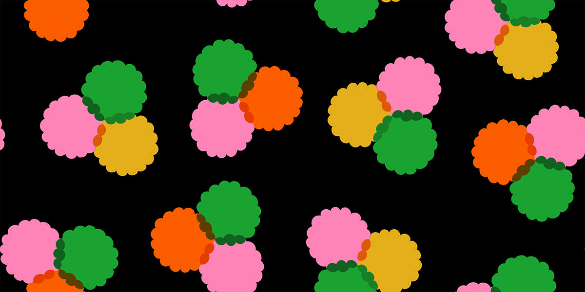 Fabric Ruby Star Society Black Puffs Sparkle Mart by the Quarter Yard RS0122-16