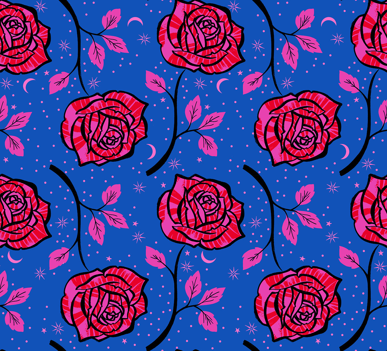 Fabric Ruby Star Society Blue Ribbon Ink Rose Ink Shop by the Quarter Yard RS2139-15