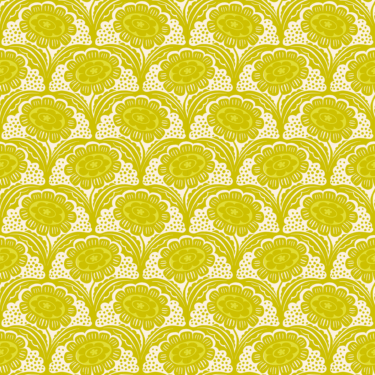 Fabric Ruby Star Society Pistachio Scallop Flower Ink Shop by the Quarter Yard RS2140-11